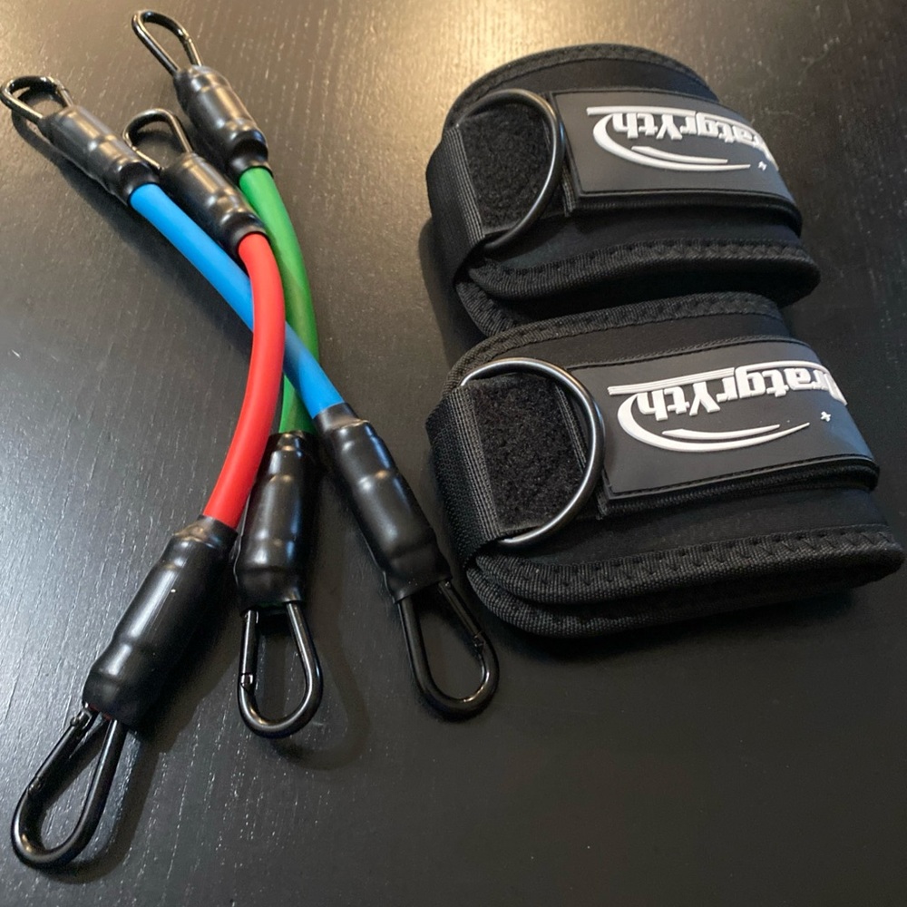 ANKLE RESISTANT BANDS With CUFFS - Black, Red, Blue, Green
